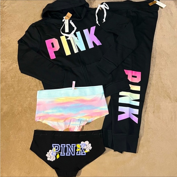 PINK Victoria's Secret Other - Pink Victoria Secret Gradient Classic Logo 2-PC Set /2-Pair Logo Panties SZ-LG